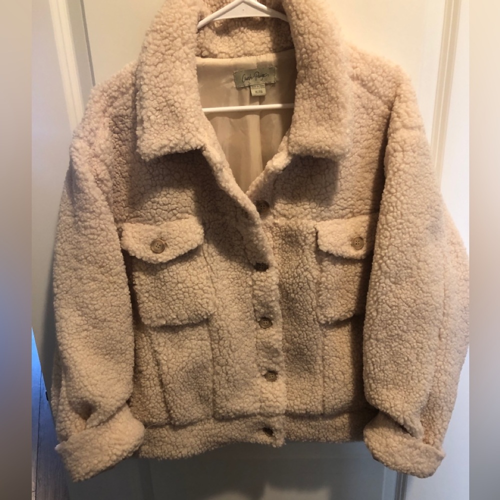 CHARLIE PAIGE fleece jacket in cream